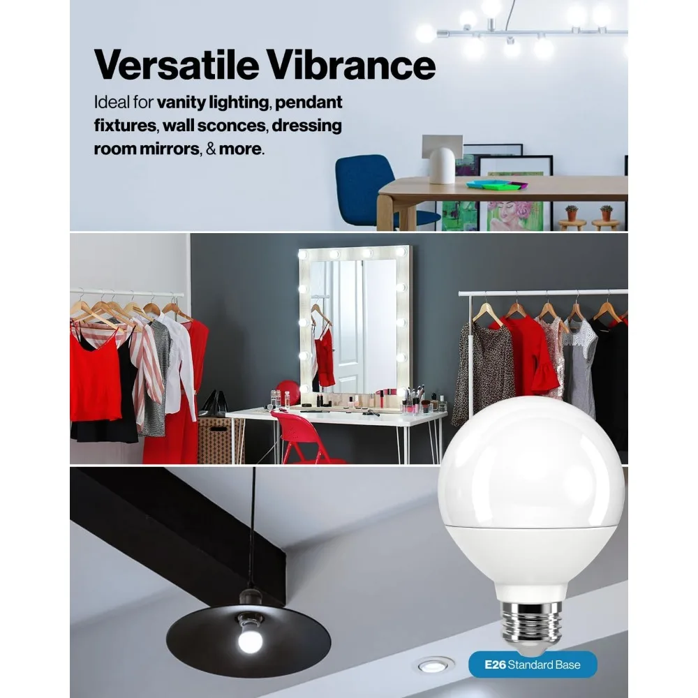 48 حزمة من مصابيح الغرور LED G25 عالية الإخراج للحمام، 1000 لومن، 11 وات (100 وات مكافئة)، ضوء النهار 5000 كلفن، طاقة تدوم طويلاً- #4