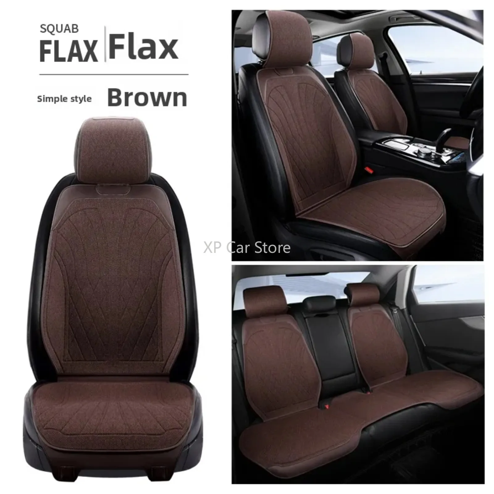 

Luxury Car Seats Protection Universal Flax Car Seat Cover All Season Breathable Auto High Quality Flax Saddle Pad Seat Covers