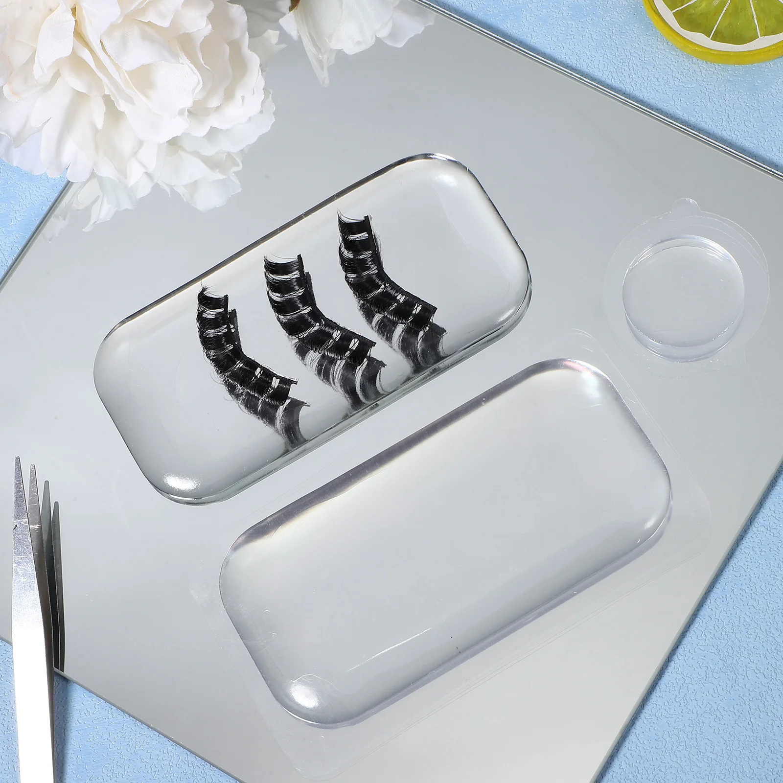 NOLITOY 10pcs Silicone Lash Pads for Eyelash Extension Eye Tray Organizer Storage Holders Makeup Accessories