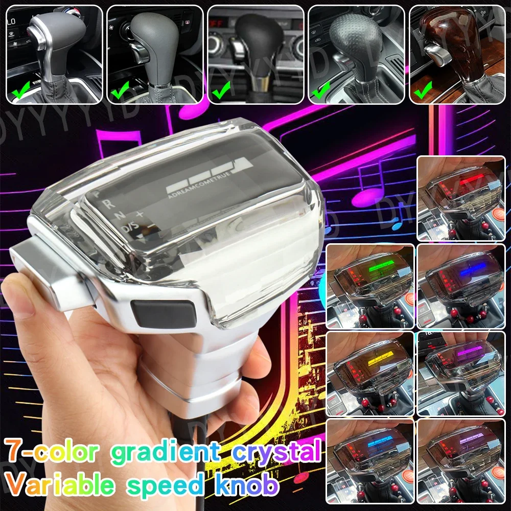 

Для Audi A6 C6 C7 Ручка переключения передач A4 B8 S6 A7 A5 Q5 Q7 4L A38P S5 S7 Ручка рычага переключения передач LED Crystal Аксессуары для ручек переключения передач