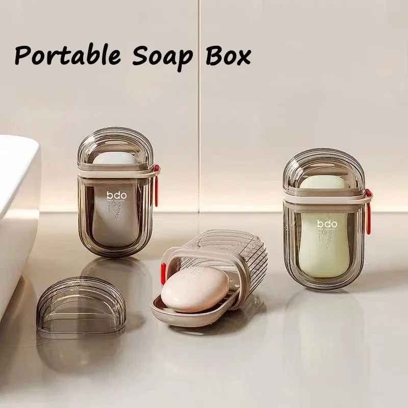 

1 set of Portable Travel Soap Box and Toothbrush Holder Set - Durable Plastic, Perfect for Camping, Bathroom Accessories