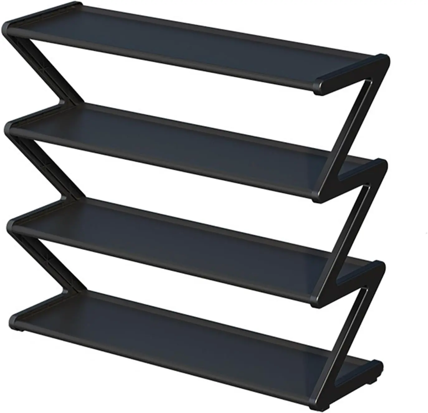 4-Tier Shoe Rack, Small Shoe Rack Organizer, Modern Hallway Shoe Storage, Free Standing Space Saving Shoe Shelf for Apartment