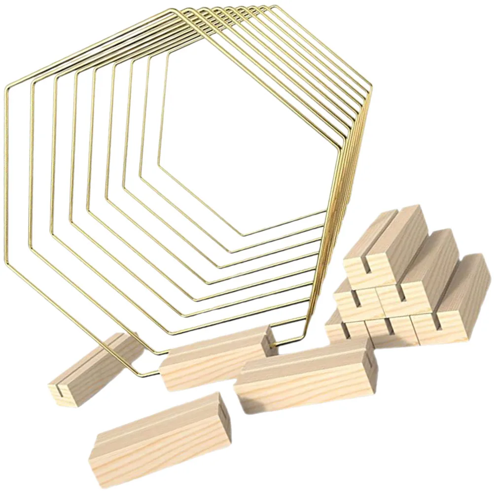 

10pcs Hexagonal Wreath Hoops Metal Rings for Craft Floral Arrangement Frame DIY Garland Centerpiece Decorations