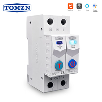 TOMZN TUYA 1-63A TOMZN 2P WIFI Smart Switch Energy Meter Circuit Breaker voltage current leakage protection Relay cut off L+N