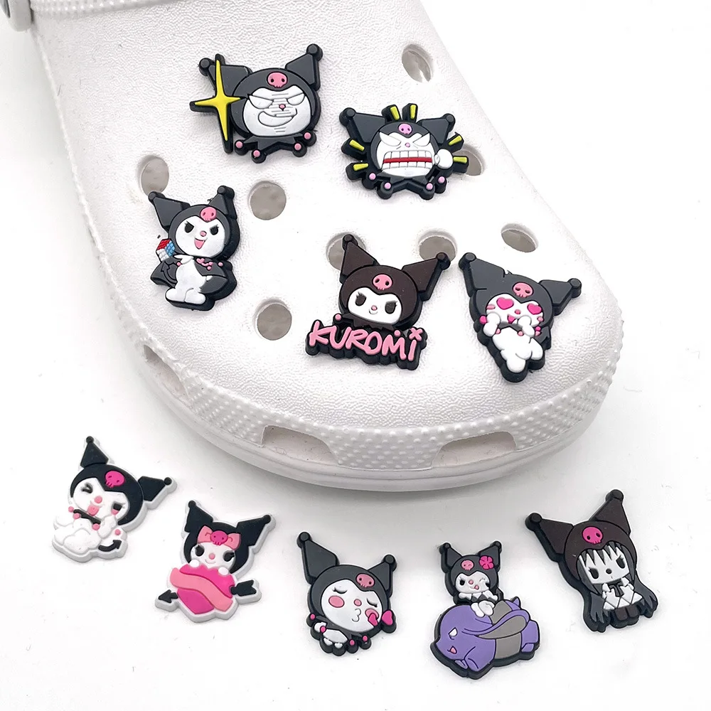 10Pcs Cute Cartoon Anime Pvc Shoe Charms For Clogs Hole Sandals Decoration Slippers Accessories For Children Girls Party Gifts