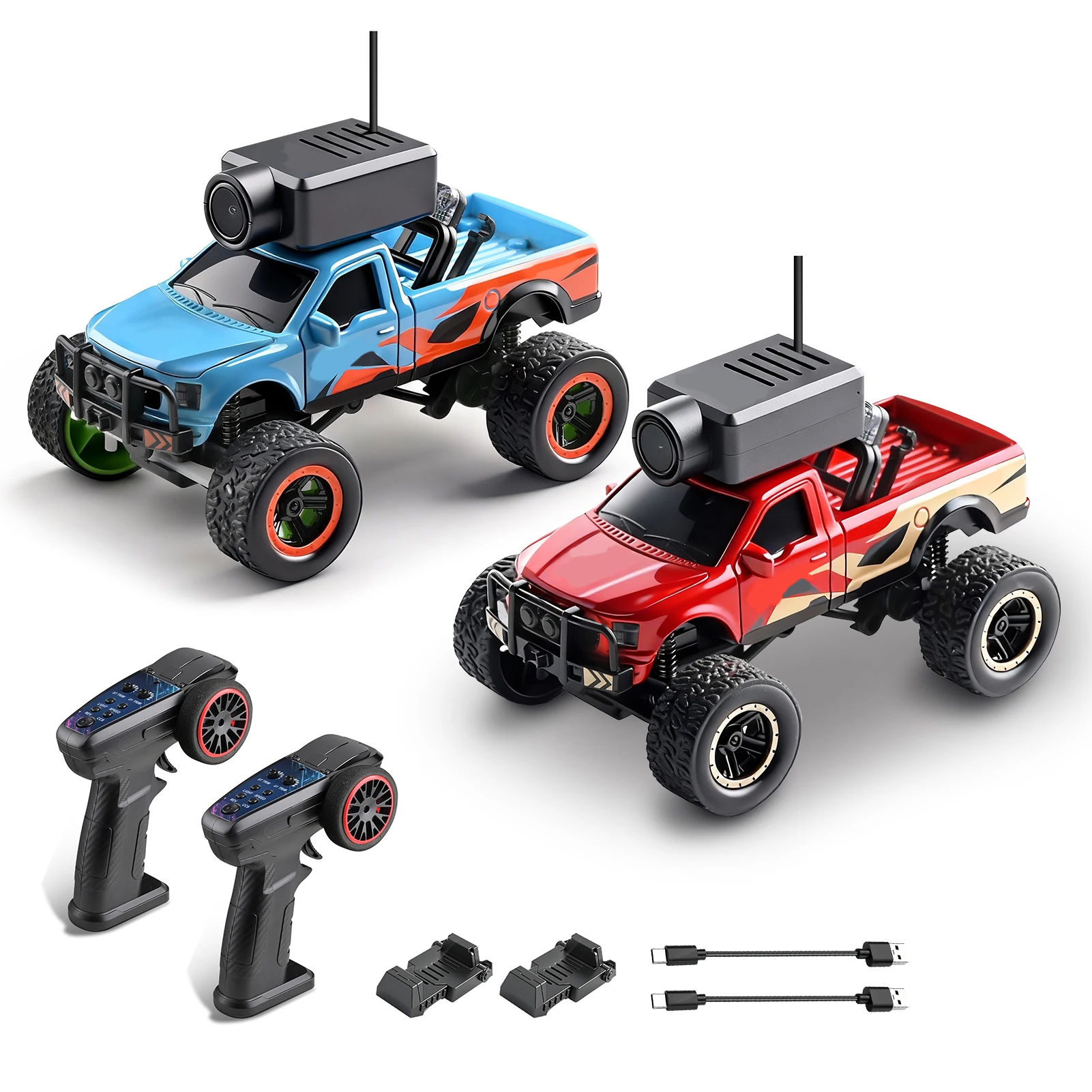 

2.4G 4WD RC Car for Children FPV Remote Control Off-Road Vehicle with HD Camera Gyro LED Lights APP Controlled Model Vehicle