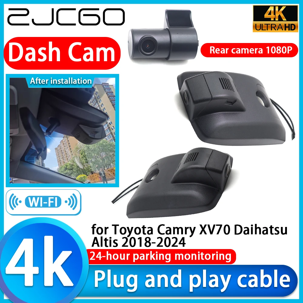 ZJCGO for Toyota Camry XV70 Daihatsu Altis 2018-2024 4K DVR Dash Cam Car Camera Lens 24h Monitor Video Recorder Recording