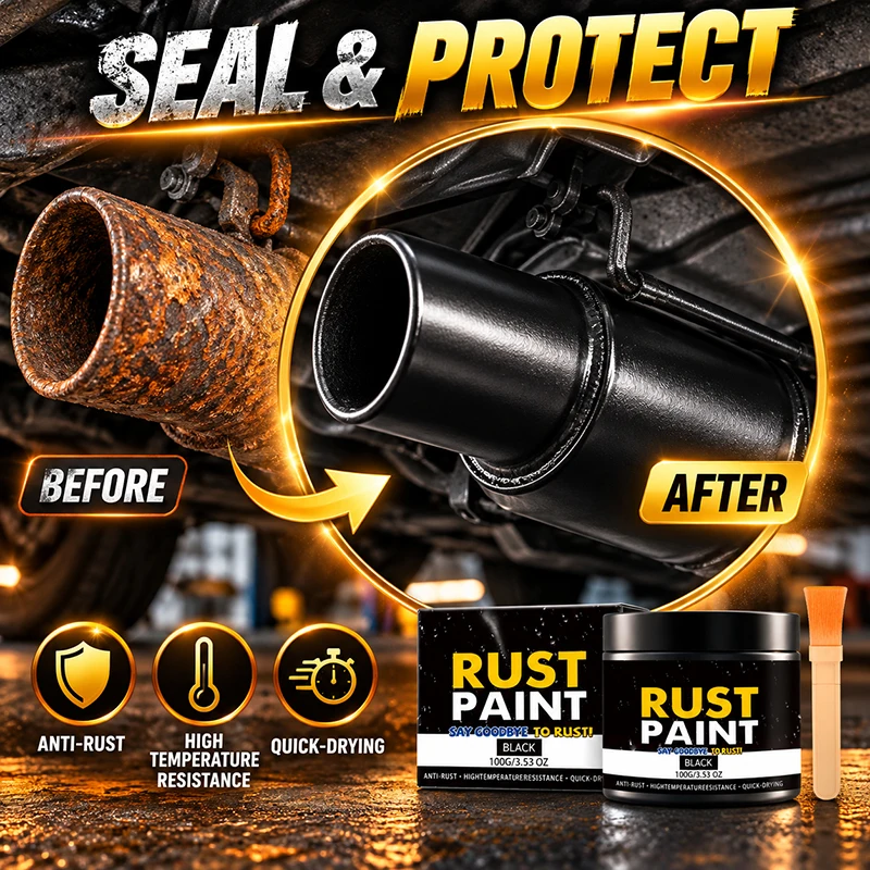 Black Rust Converter Paint Water Based Anti Corrosion Metal Coating Quick Dry Waterproof Black Paint For Cars Trucks And Fences