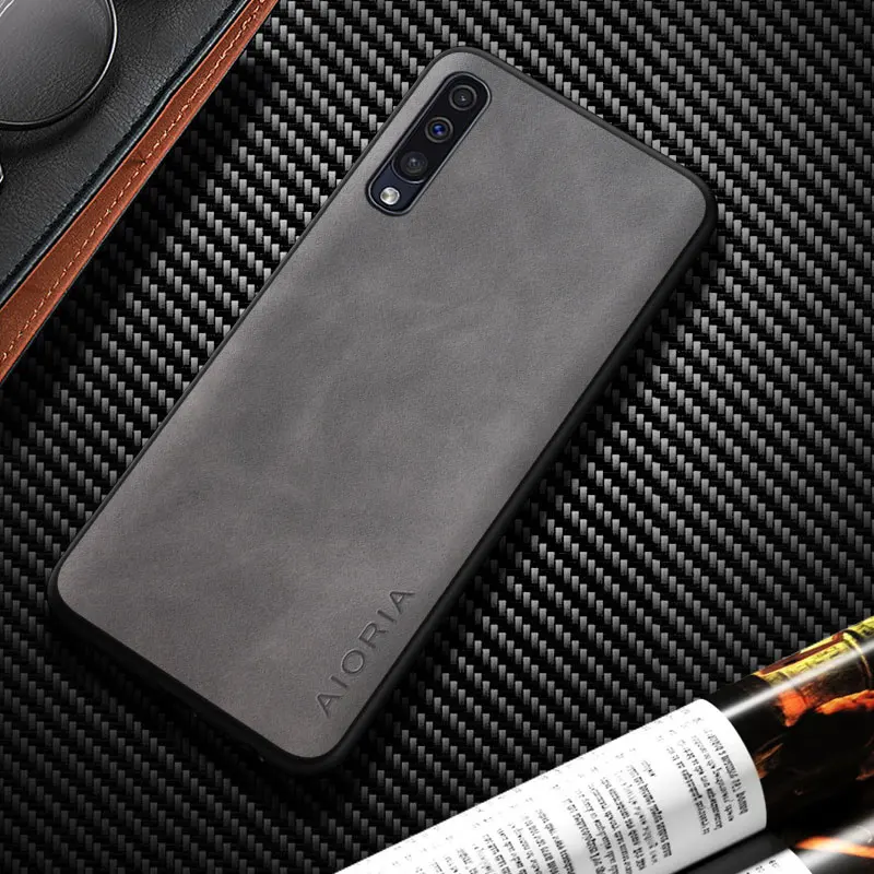 Case For Samsung Galaxy A50 A70 A50S A30S A40 A10 coque silky feel fingerprint proof durable leather cover funda