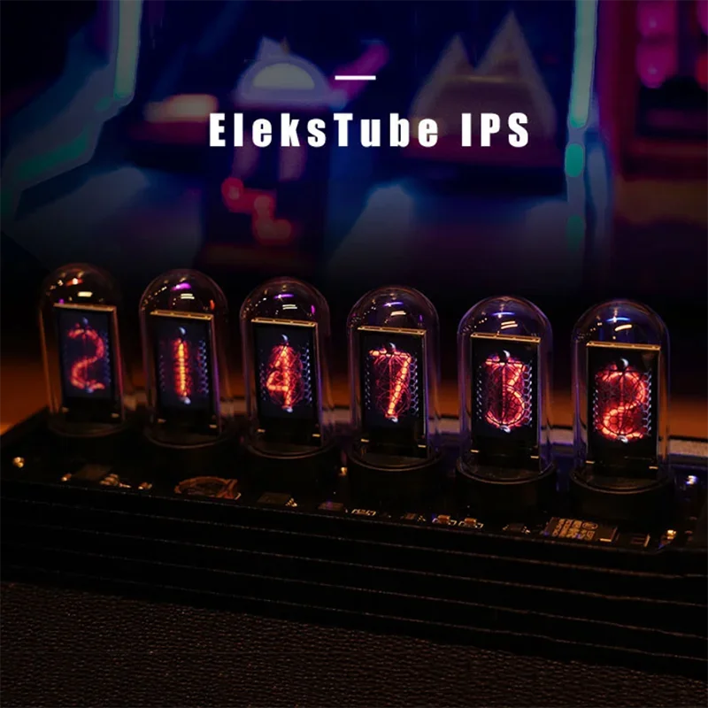 Luxury RGB Nixie Tube Clock Electronic Desktop Table Clock IPS LED Glow Tube Clocks Silent Light Desk Digital Watches Gift Ideas