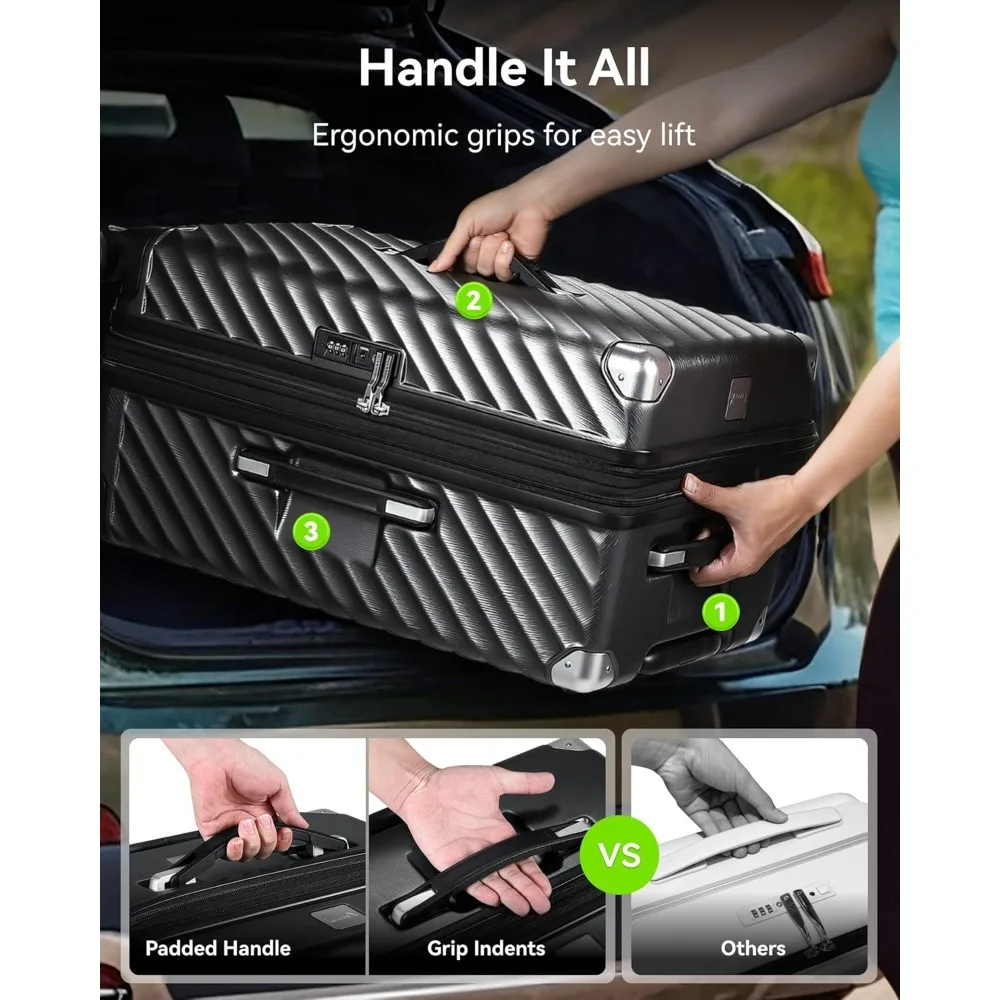 Bagagem de porta-malas de 26 polegadas com rodas giratórias, capacidade profunda e design expansível