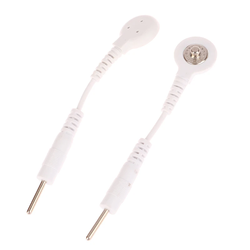 2PCS Electrode Lead Wire Connecting Cables Plug 2.0mm Snap 3.5mm Male connector cable Use For Tens/EMS Massage Machine Device
