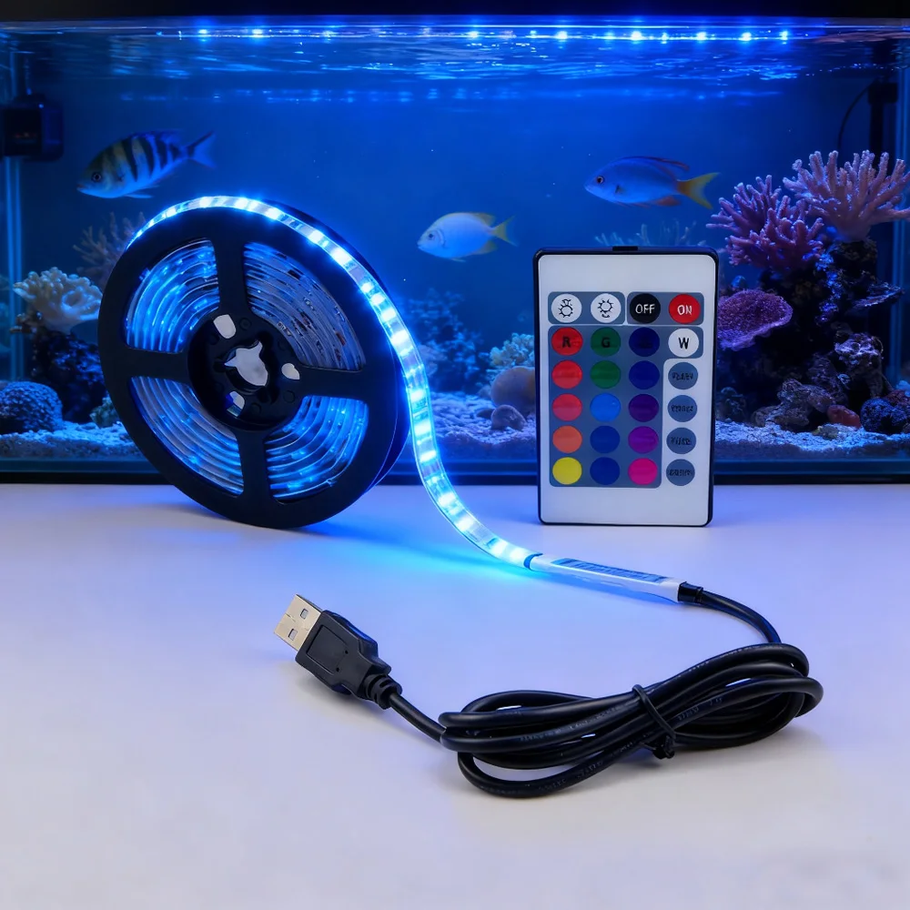 RGB LED Strip USB DC5V SMD2835 With USB 24Key Infrared Remote Control Multicolor TV Background Light Bar Game Room Party Decor