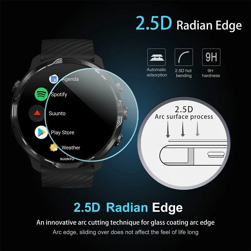 5 шт. Защитная пленка для экрана для вертикальных круглых умных часов Suunto HD прозрачное Закаленное стекло Защитная пленка против царапин