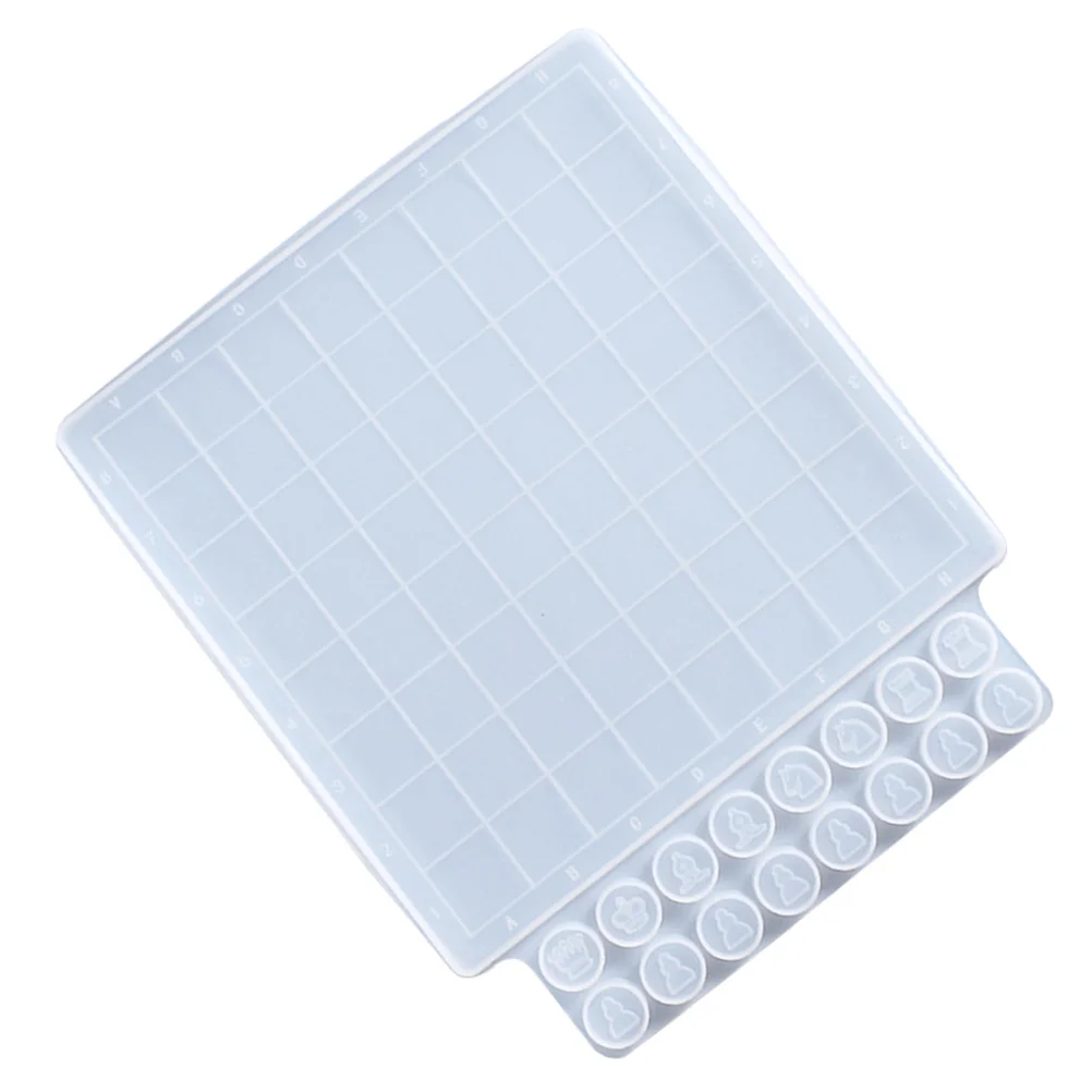 قالب دولي عالي المرونة من السيليكون سطح أملس لتقوم بها بنفسك قوالب شطرنج الراتنج للوحة لعبة الحرفية صب الايبوكسي الشطرنج #4