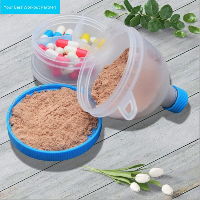 Imagem -06 - Funil de Proteína em pó para Garrafa de Água Funil de Enchimento Portátil Ginásio Parceiro Protein Shaker Bpa Camadas