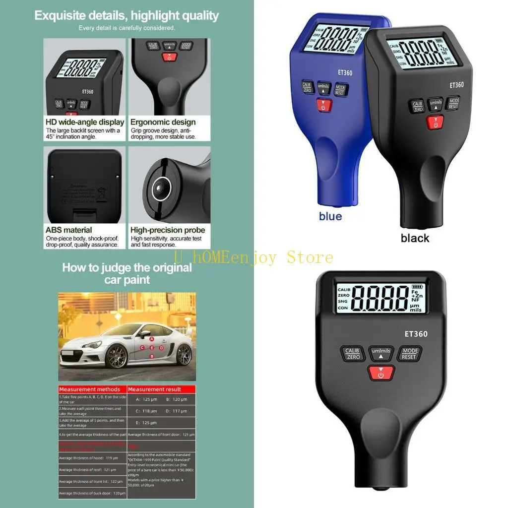 

B0KF Thickness Measuring Instruments Digital Tester Easy Operation Thickness Meter