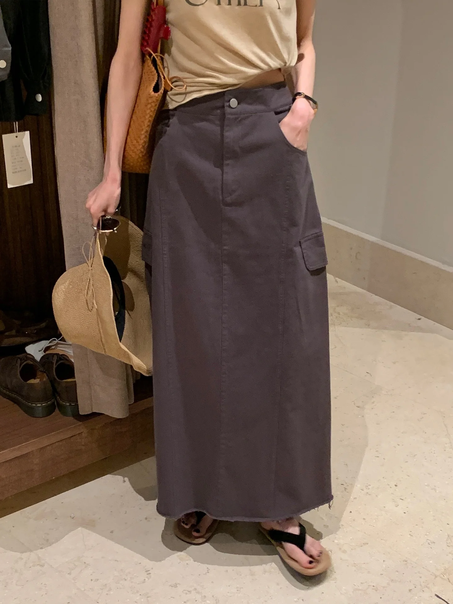 

Юбка А-силуэта с высокой талией, женская, джинсовая, из хлопка, в корейском стиле, весна 2026, новинка, повседневная, для работы