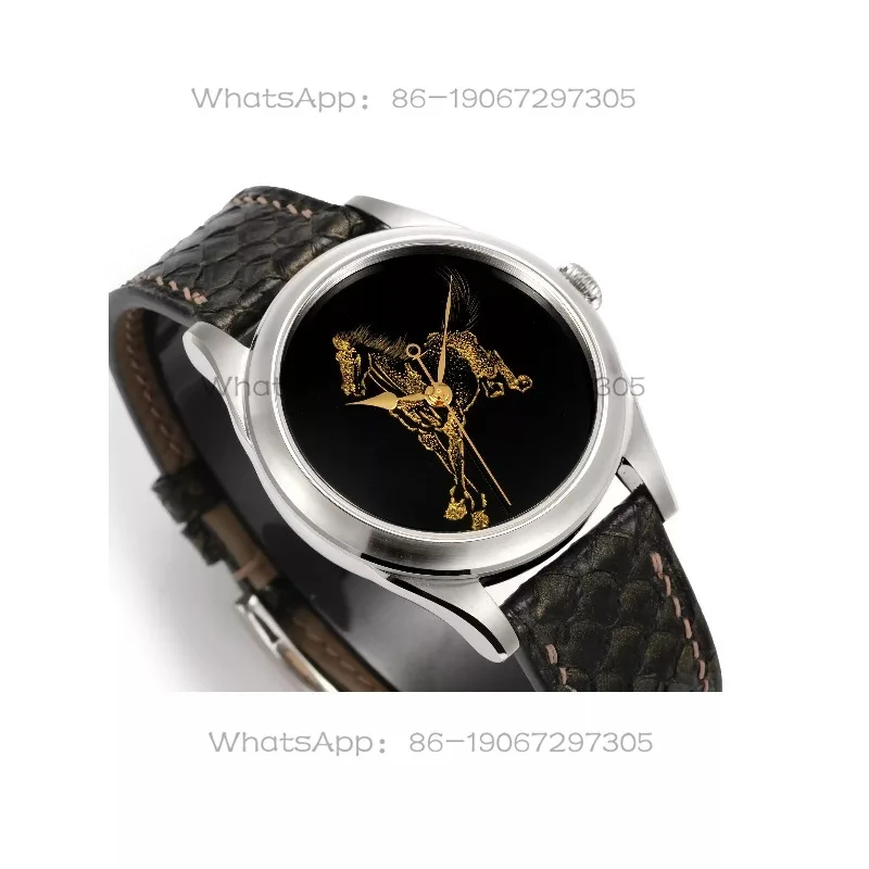 Gold craft Year of the Horse zodiac mechanical watch, light luxury business men's mechanical watch