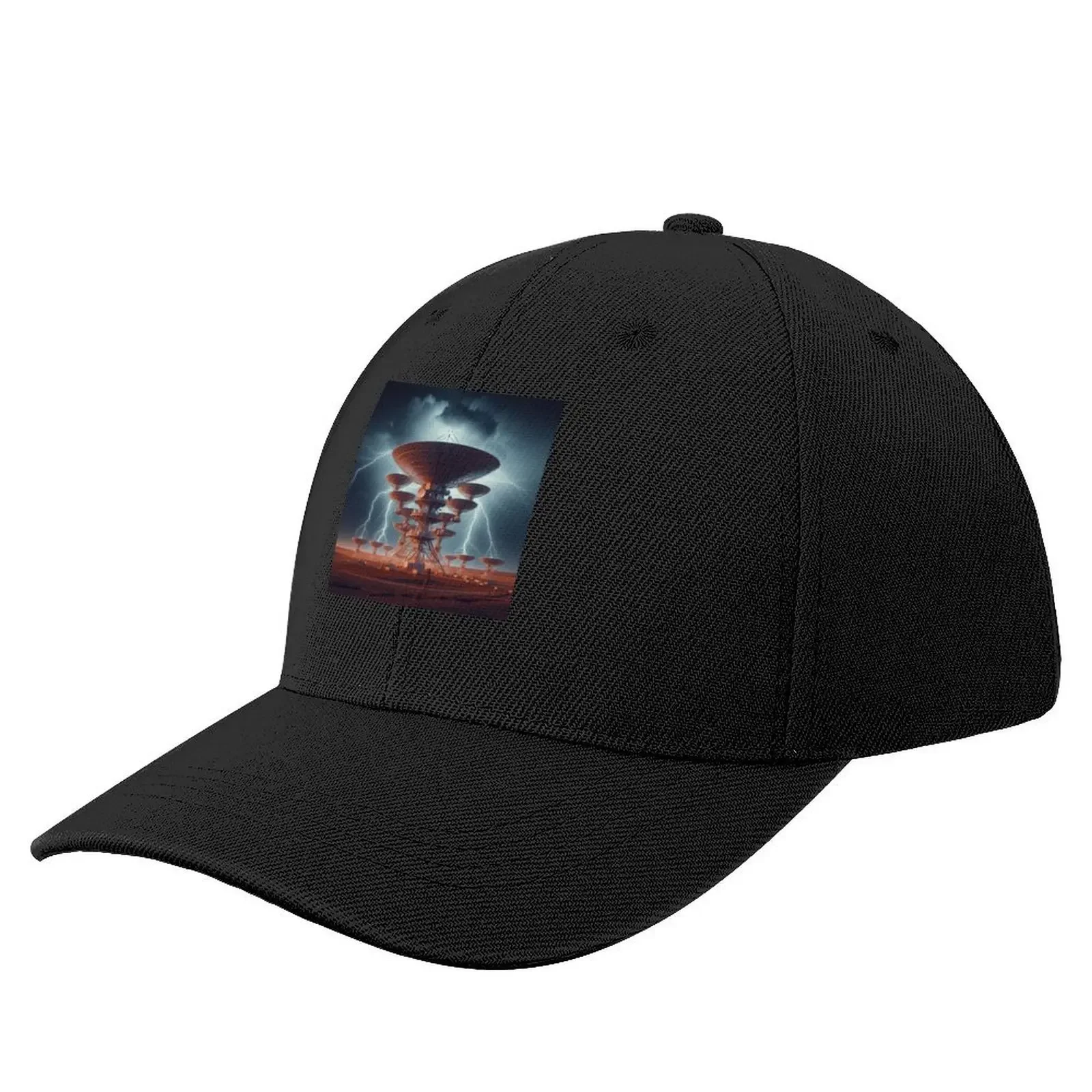 

Very Large Array (VLA) with antennas, stormy sky with lightning Baseball Cap tea Hat Hat Man For The Sun Streetwear Man Women's