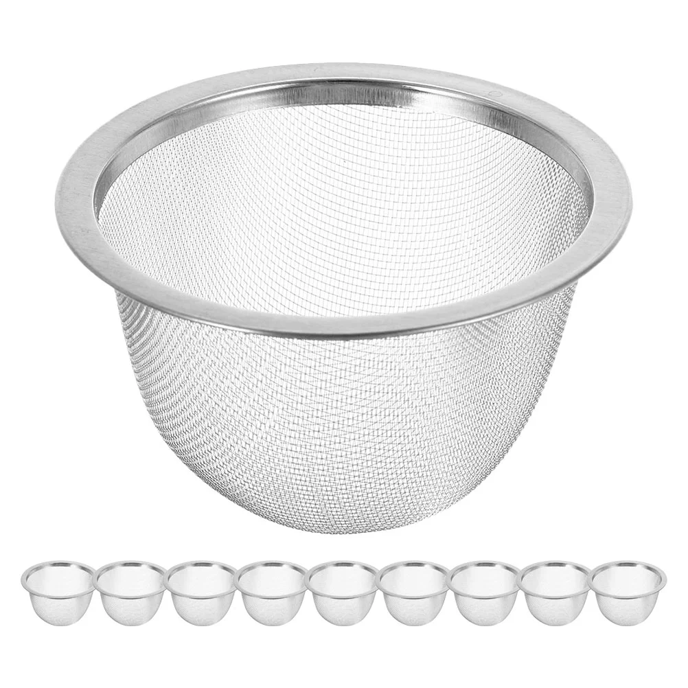 

10 Pcs Cup Strainer Home Tea Infuser Supplies Kettle Loose Leaves Mesh Stainless Steel Filter Leaf Make Teapot