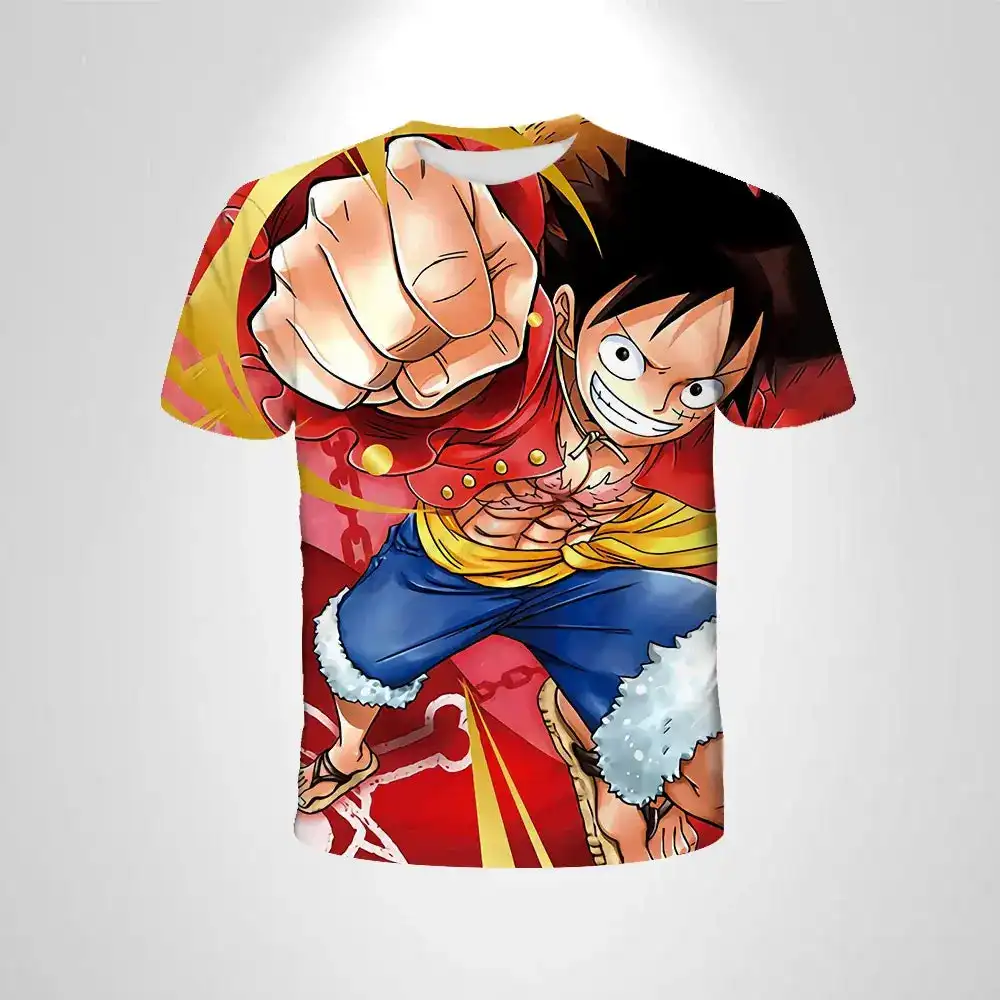 Bandai ONE PIECE Anime Short Sleeve Tee, Dual Character Confrontation Artwork,Quick Dry Breathable,Capture Classic Battle Moment