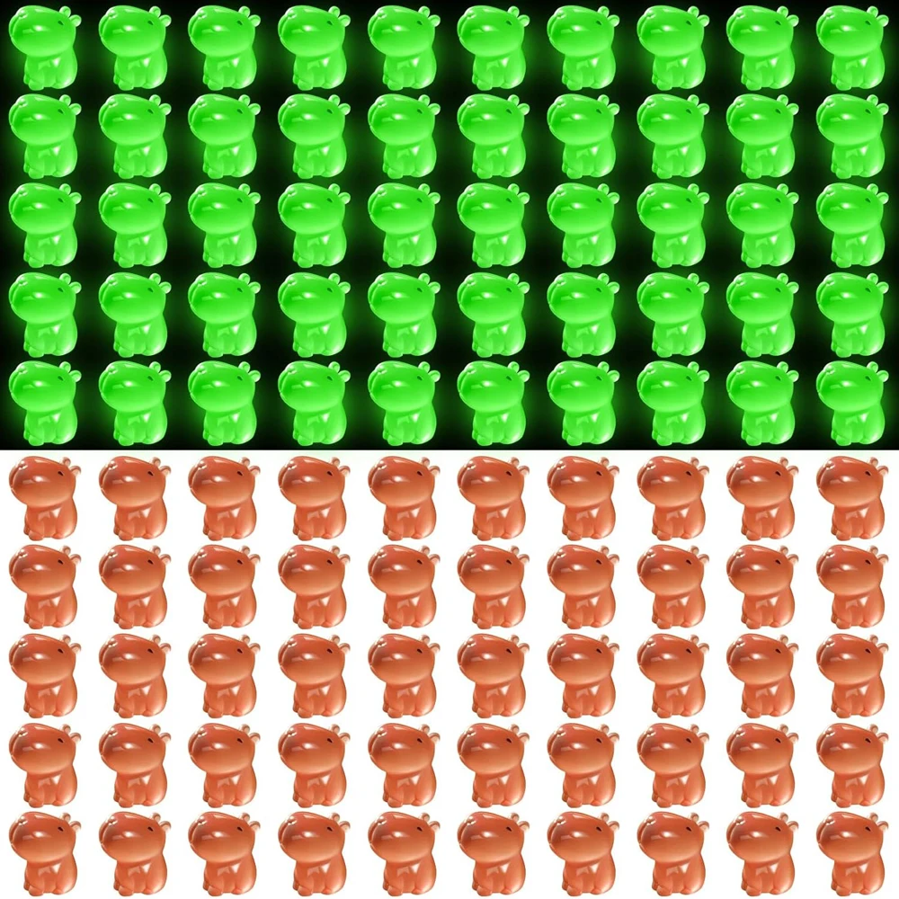 

50Pcs Luminous Capybara Figurines Glow in The Dark Mini Capybara Resin Miniature Animal Outdoor Craft Decor for Garden