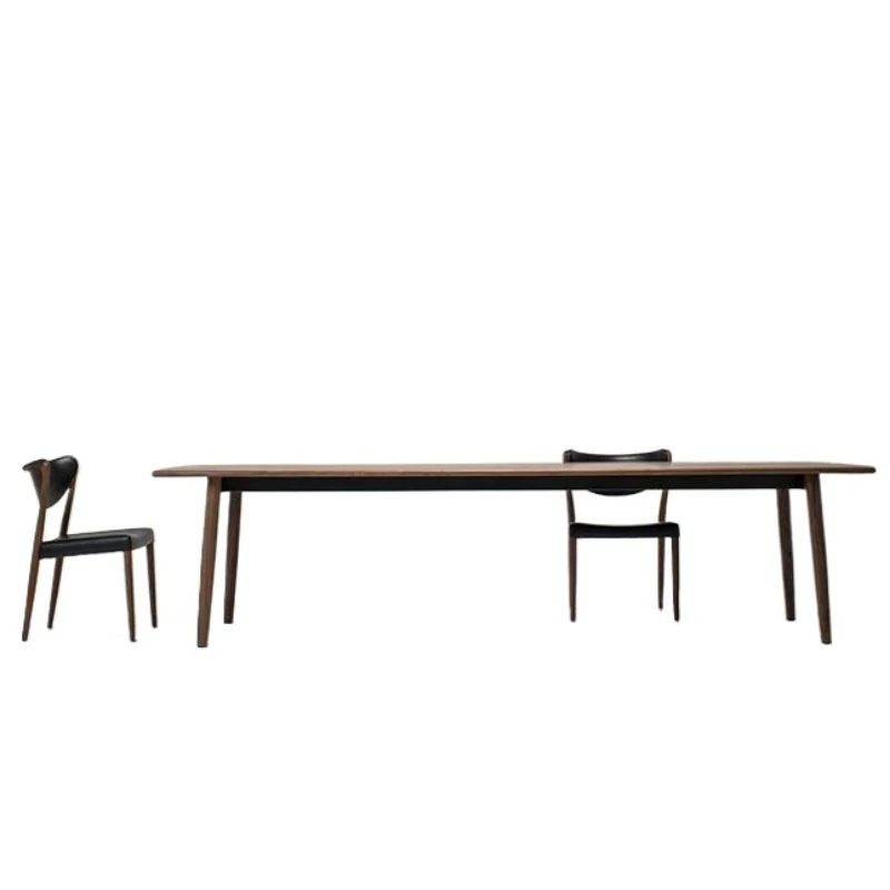 

Nordic solid wood conference table long table simple modern log desk rectangular large dining table