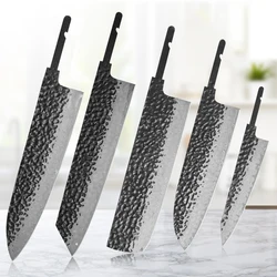 TURWHO 1-5 Pieces Japanese Chef Knives Blank Blade DIY Damascus Steel VG10 Kitchen Knife Set DIY Knife Making Tools No Handle