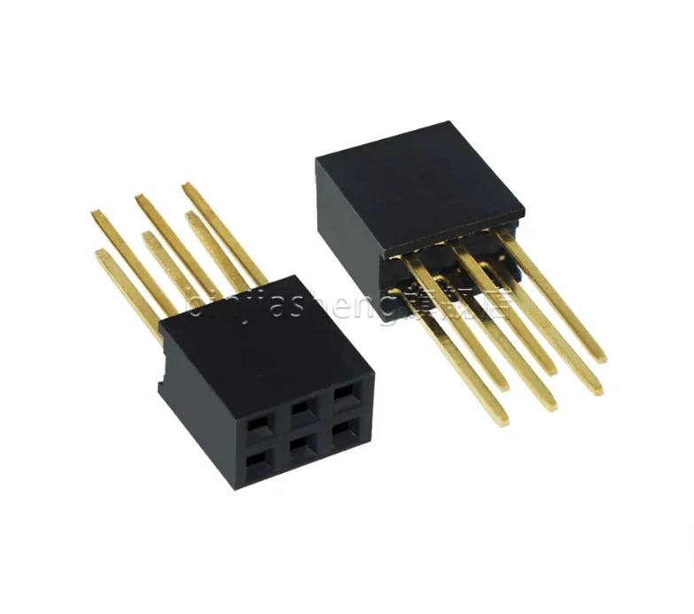 Female Seat Environmental Protection Lengthened Female Row 2*3pin 2.54MM Spacing Needle Length 11mm Double Row Long Foot