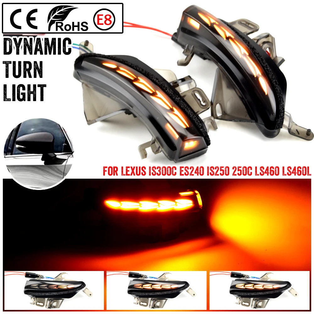 For Lexus RC F Sport IS250 XE30 GS350 GS450h ES250 CT200H LS460 Dynamic Indicator Mirror Sequential Blinker Turn Signal Light