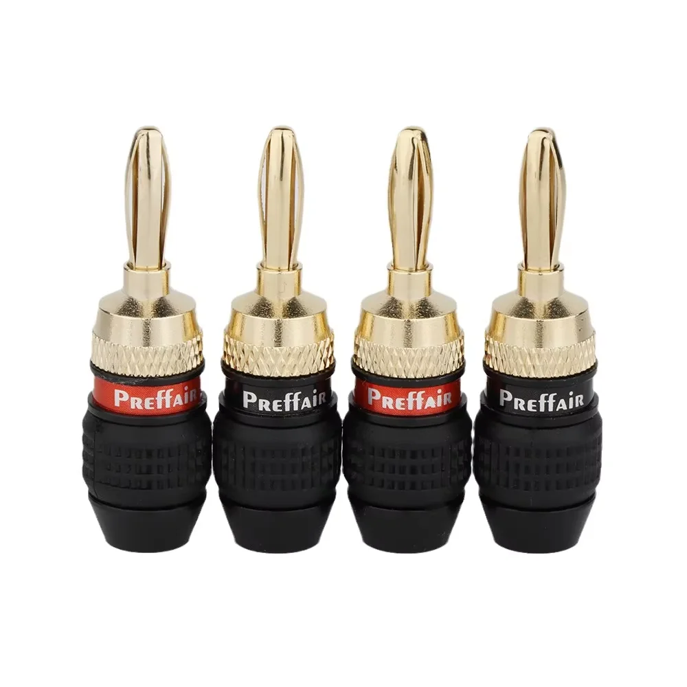 

Preffair BA1473 8-Pack Gold-Plated Banana Plugs Quick-Connect Speaker Cable Connectors for Hi-Fi/Home Audio Systems