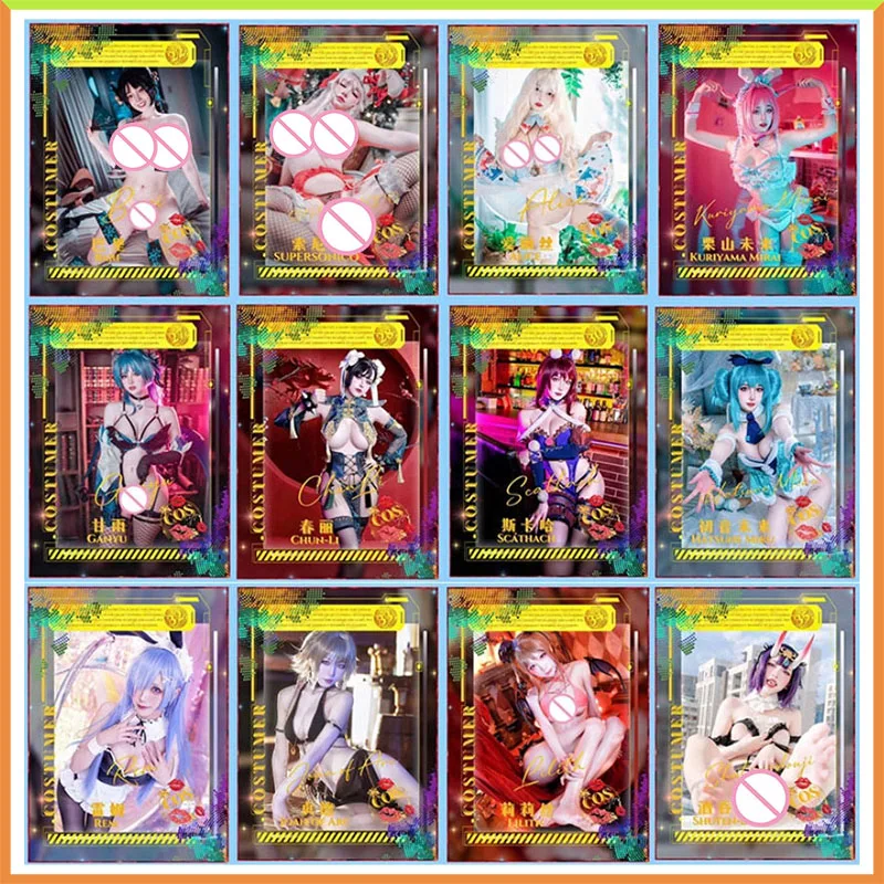 

Anime Goddess Story Rare COS Refractive Foil Ganyu Chun Li Scathach Hatsune Miku Toys for boys Collectible Card Birthday Present