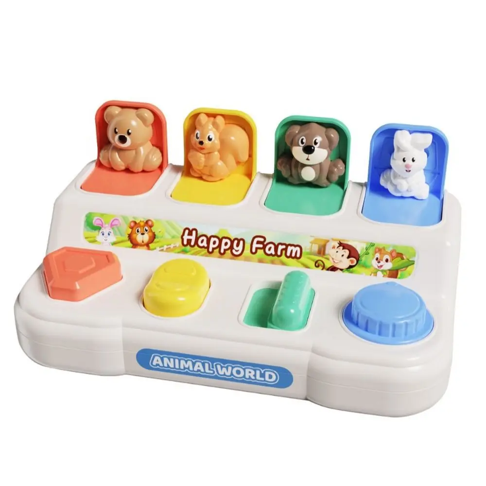 Montessori Peekaboo Switch Box Button Colorful Animal Sensory Toy Cartoon Animals ABS Interactive Animal Toy Box Kids Gifts