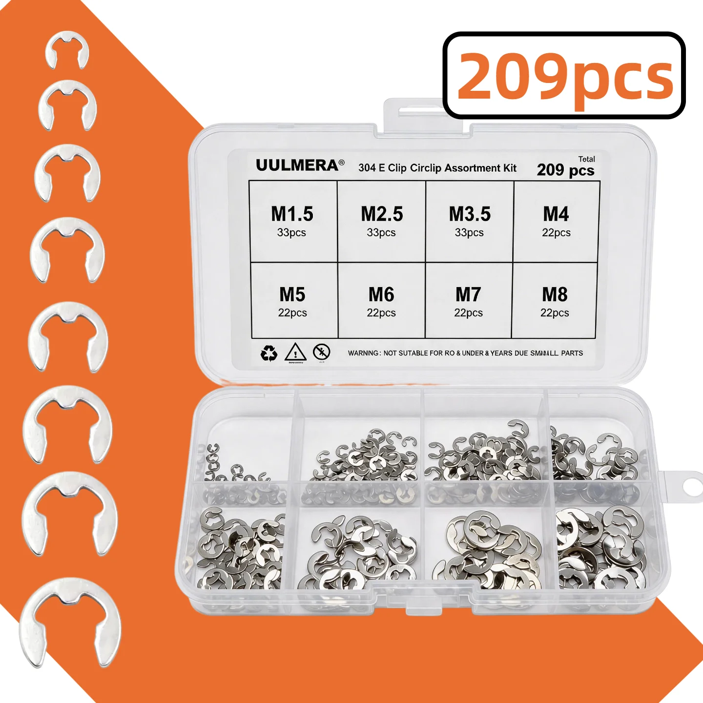 E-Clip Snap Ring Set 269/209/4 - đánh giá và giá Snap Fastener Set