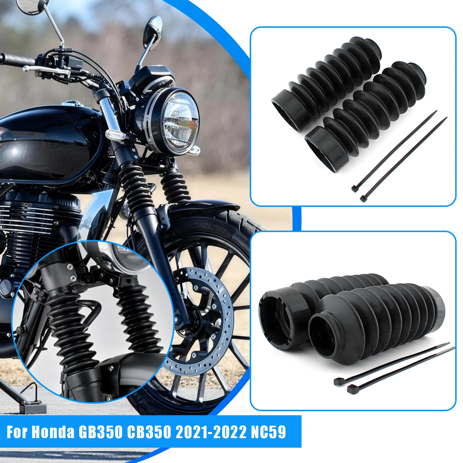

for Honda GB350 CB350S GB350S CB350 NC95 2021-UP Front Shock Absorber Cover Rubber Motorcycle Fork Dust Gaiters Boots Cover