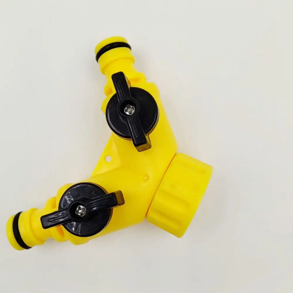 Double Nipple Water Hose Splitter Y Valve Tap Adapter Irrigation Faucet Connector Switch Garden Watering Piping System
