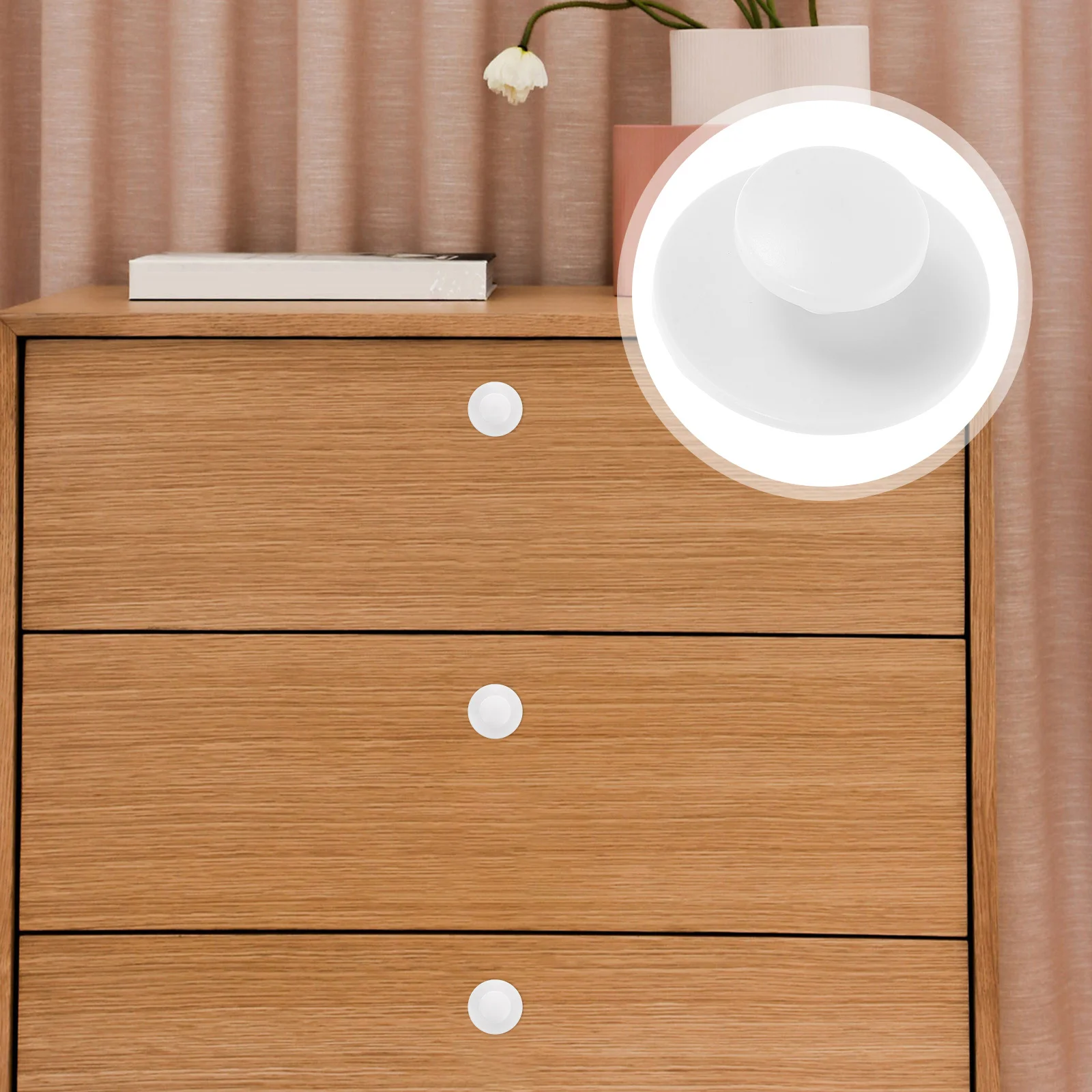 

10pcs Cabinet Door Knobs Self Adhesive Handle Stick On Drawer Wardrobe Sliding Door Pull Durable Plastic Easy Install Modern