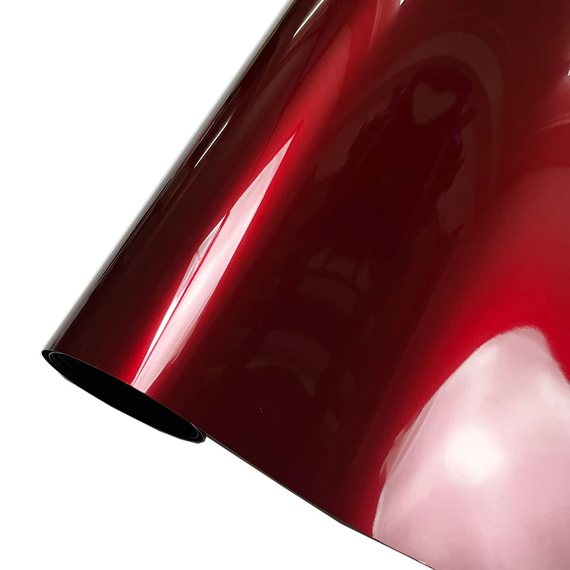 

Premium PET High Glossy Liquid Metallic Dragon Blood Red Vinyl Wrap Film Car Motorcycle Sticker Decal Air Release Self Adhesive