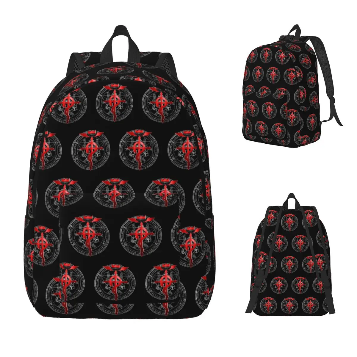 Fullmetal Alchemist Transmutation Symbol Backpack Daypack Large Capacity Children BookBag School Bag Shoulder Bags for Men Women