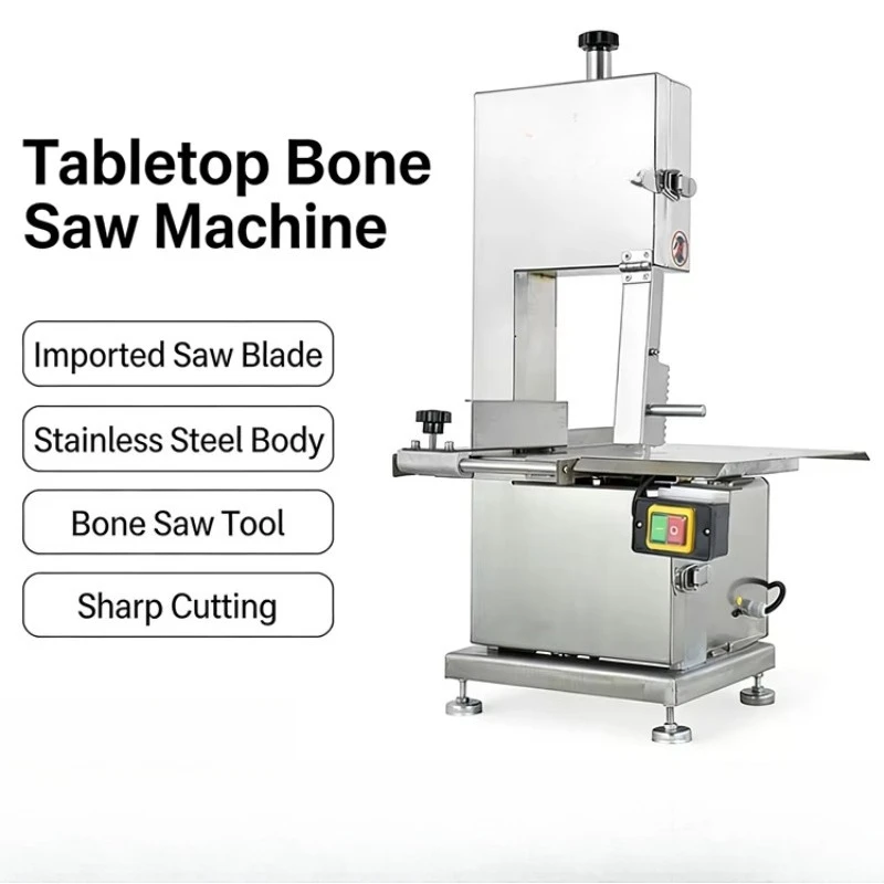 Frozen Food Factory Thickness Control Saw 0-126mm Adjustable Precision Meat Cutter Steel Cutting Machine Restaurant Use