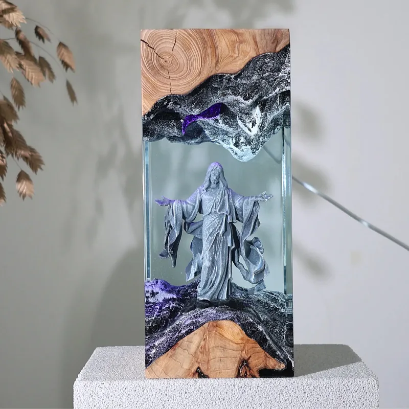 

Jesus Figure Organism Resin Table Light Creactive Art Decoration Lamp Belief Culture Theme Night Light USB Charge