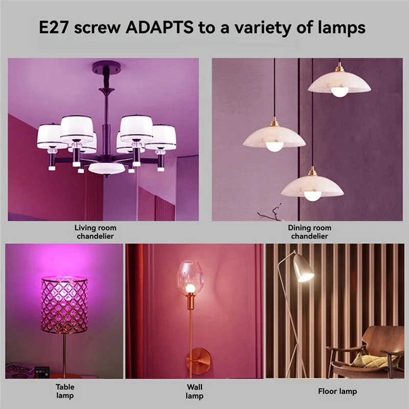 AK25-Led Colorful Light Bulb E27 Screw Bulb Lamp Dimming Remote Control With Memory Atmosphere Bulb