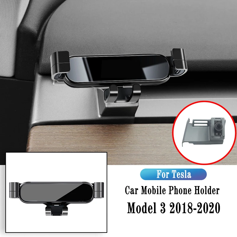 

Car Phone Holder For Tesla Model 3 2016-2020 Gravity Navigation Bracket GPS Stand Air Outlet Clip Rotatable Support Accessories