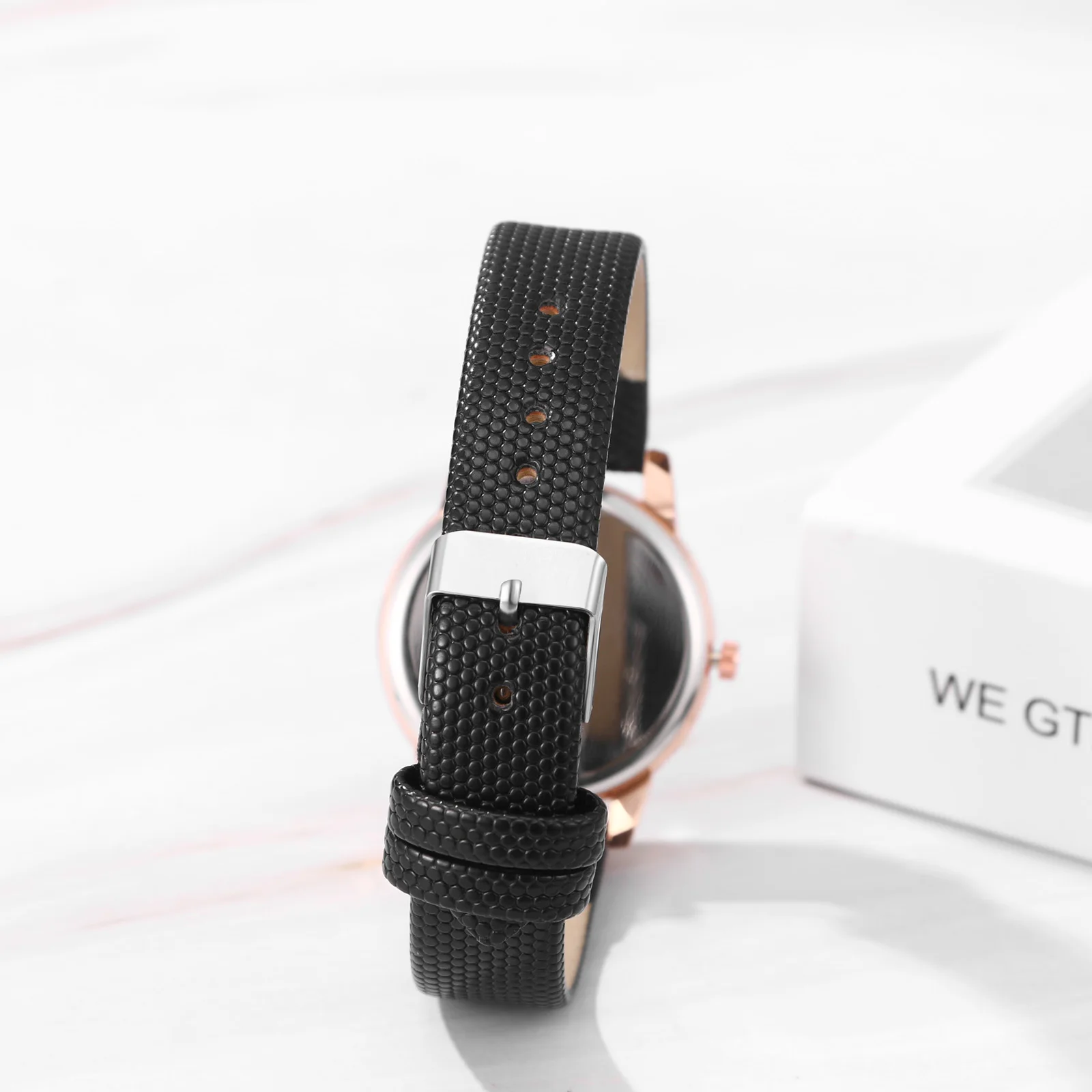 LANCARDO-reloj bohemio colorido para mujer, correa de cuero con esfera de arcoíris, reloj de cuarzo de Color sirena, reloj exquisito de moda