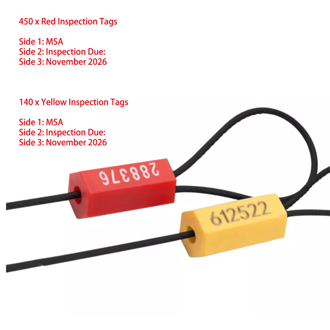 450pcs red+ 140pcs yellow customized cable ties for David