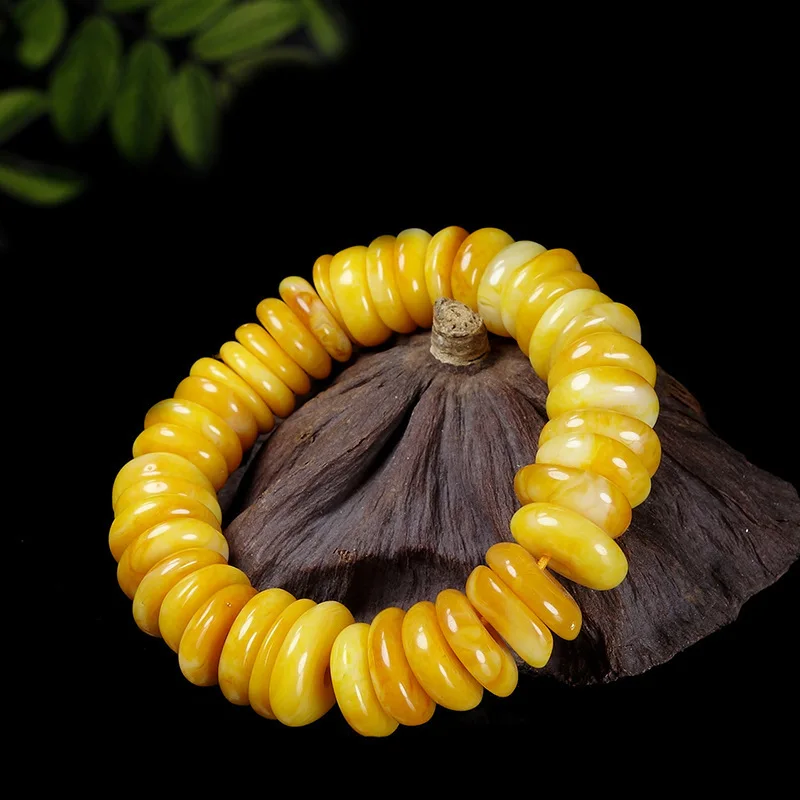 

Beeswax Bracelet Baltic Flower Amber Abacus Bead Bracelet