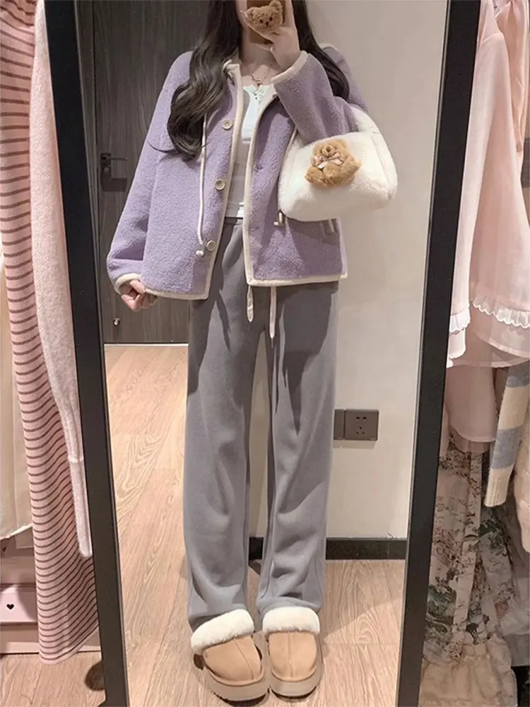 

Lamb Wool Jacket Women Hood Sports Athletics Gymnastics Exercises Physical Trainings Bodily Movements Muscular Activities Ladies