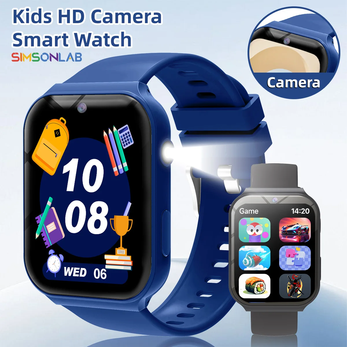 Study Partners for Kids HD Camera Flashlight Multi Games Calculator Children's Day Birthday Gift Boys Girls 2026 New Smartwatch
