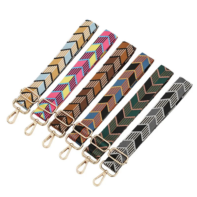 Bag Shoulder Strap Accessories Women's Bag Single Shoulder Strap Adjustable Replacement Long Shoulder Strap Colorful Leaf 3.8CM